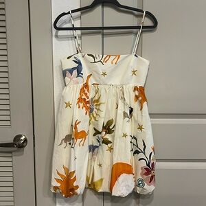 Zara VOLUMINOUS PRINTED DRESS MULTICOLORED Size Small
